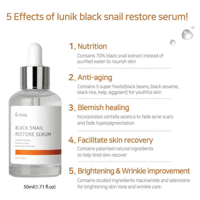 IUNIK - Black Snail Restore Serum 50 ml 3