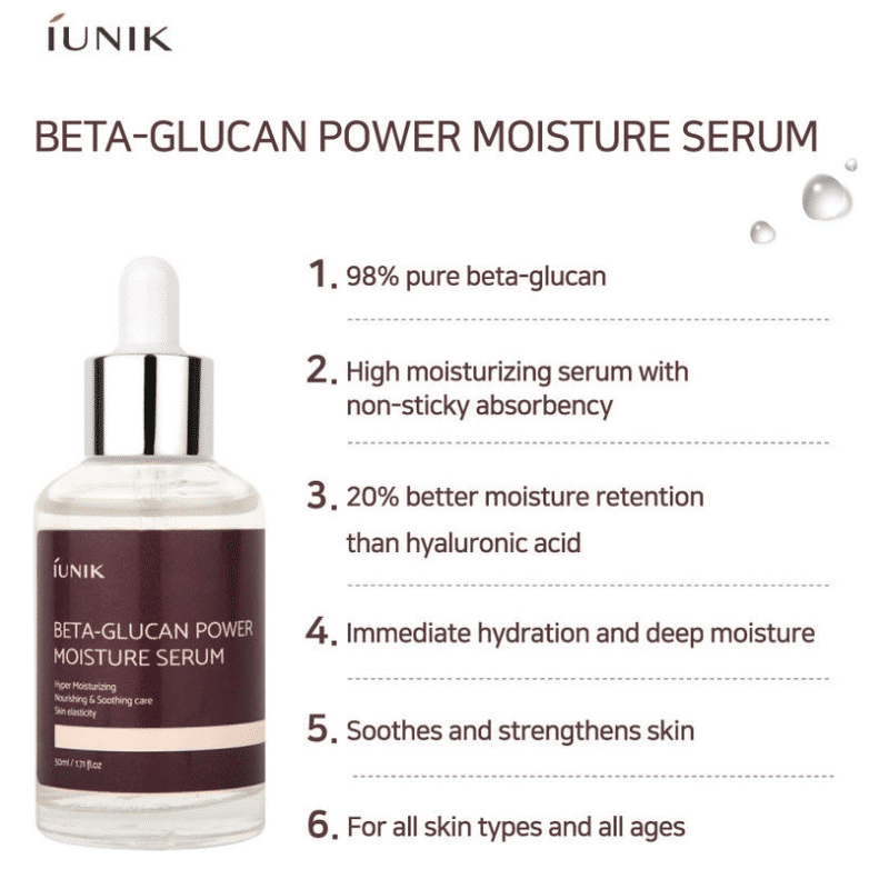 IUNIK –  Beta Glucan Power Moisture Serum k beauty Stort udvalg af koreansk hudpleje