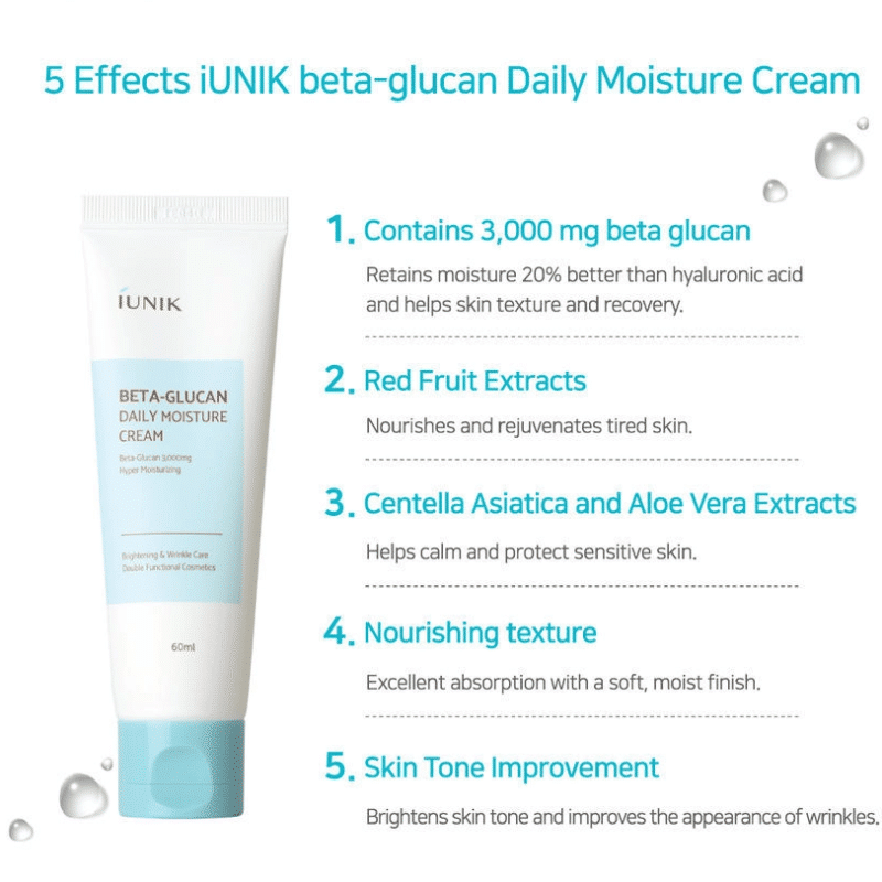 IUNIK – Beta Glucan Daily Moisture Cream k beauty