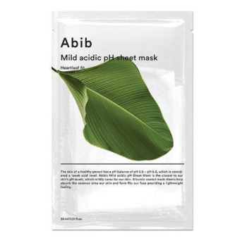 Abib – Mild Acidic pH Sheet Mask Heartleaf Fit k beauty Stort udvalg af koreansk hudpleje